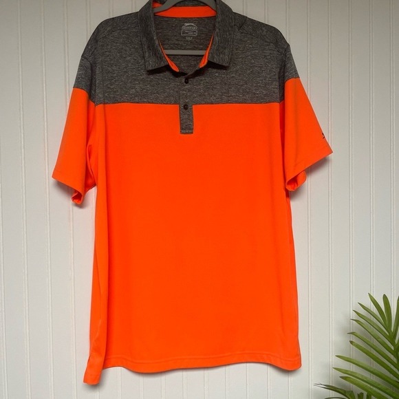 Slazenger Other - Slazenger Golf Orange Gray Performance Polo Shirt Mens XXL